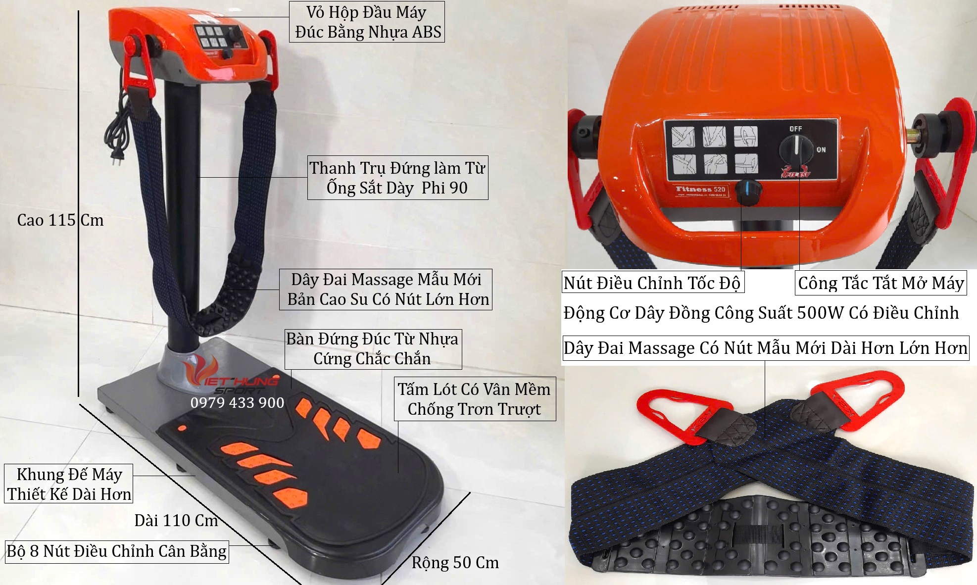 Máy Rung Giảm Mỡ Bụng Queen Fitness-520