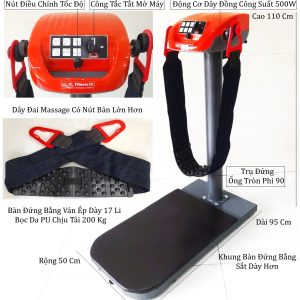 Máy Rung Giảm Mỡ Bụng Đứng Fitness-520: 500W Dây Đai Nút