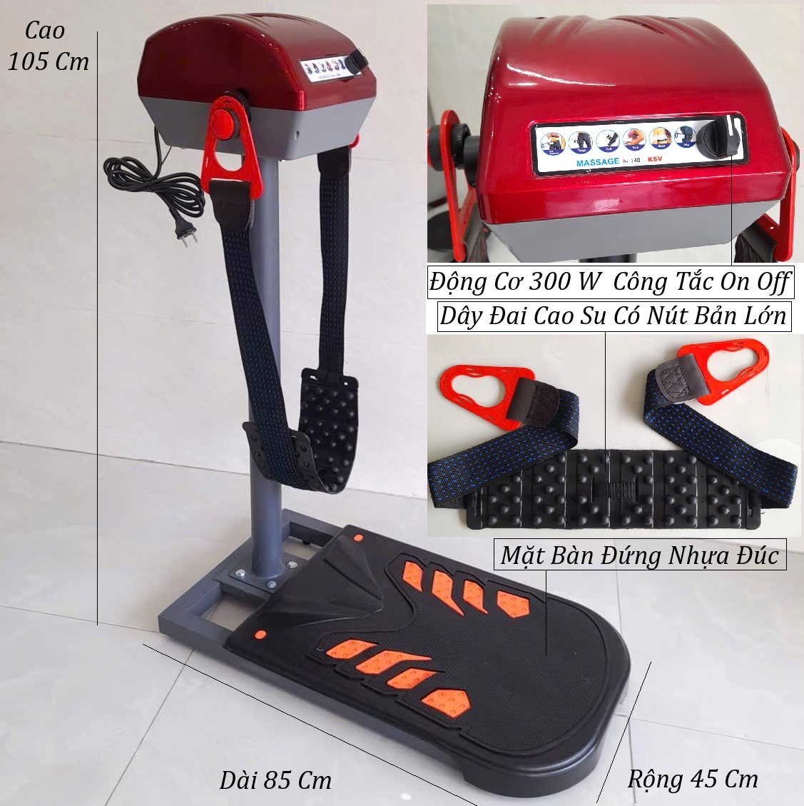 Máy Rung Bụng Đứng M140 Công Suất 300W Dây Nút